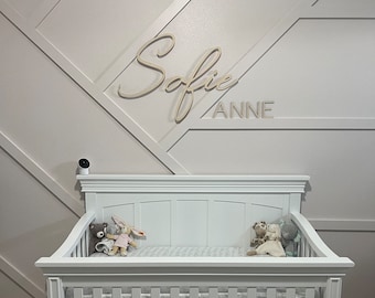 Personalized Nursery Name Sign: Stacked Wood Letters, Baby Room Decor