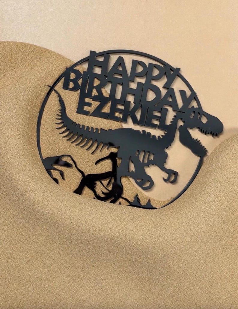 Personalized Dinosaur Cake Topper Custom T Rex Birthday Cake Topper — free download