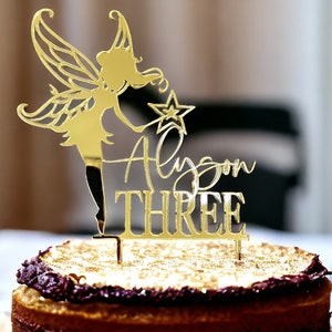 Personalized Fairy Cake Topper, Birthday Cake Topper Name and Age, Fairy Cake Decoration, Girls Birthday Cake Topper, Acrylic Fairy Cake