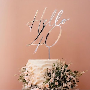 Hello 50 Cake Topper, 50th Birthday Decoration, Fiftieth Birthday Party Decor, 50th Cake Topper image 13