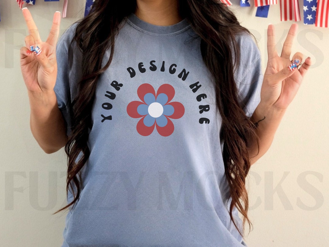 Blue Jean Comfort Colors 1717 Mockup, Fourth of July Comfort Colors