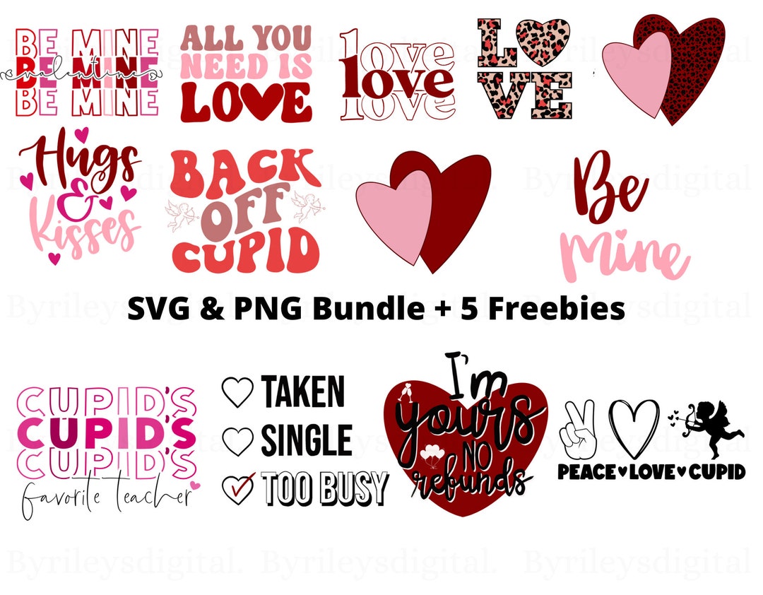 Retro Valentines SVG Bundle, Retro Valentine Designs, Freebies Svg ...