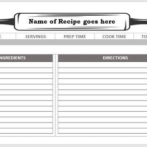 Printable Recipe Card Download and Print Recipe Card - Rolling Pin
