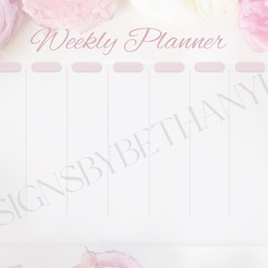 instant digital download / aesthetic weekly planner / to do list / printable at a glance planner / boho chic planner