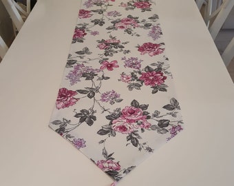 Table Runner with large roses print. perfect gift