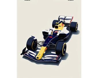 Red Bull F1 Car Poster – Formula 1 Racing Wall Art – Red Bull Racing Print – Motorsport Gift – Digital Download or Physical Print