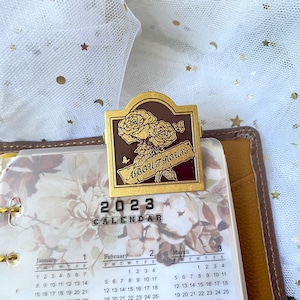 TN Accessories Brass Clip, Notebook brass clip, Scrapbook letter brass clip, Diary Scrapbook Flower brass clip, vintage accessories-P02