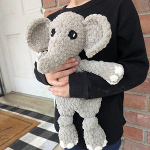 Crochet Elephant Snuggler Baby Lovey, Plush Toy Elephant, Elephant Baby Toddler Gift, handmade Knotted lovey baby shower gift birthday