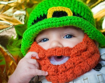 Baby Leprechaun Hat: Virkad St. Patrick's Day-mössa med skägg