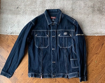 Lata 90. Vintage Johnny Blaze NY Hip Hop Oversized Denim Jacket Lata 90. 2000. Y2K Method Man WuTang Wu Wear New York Hip Hop Rap Gangsta