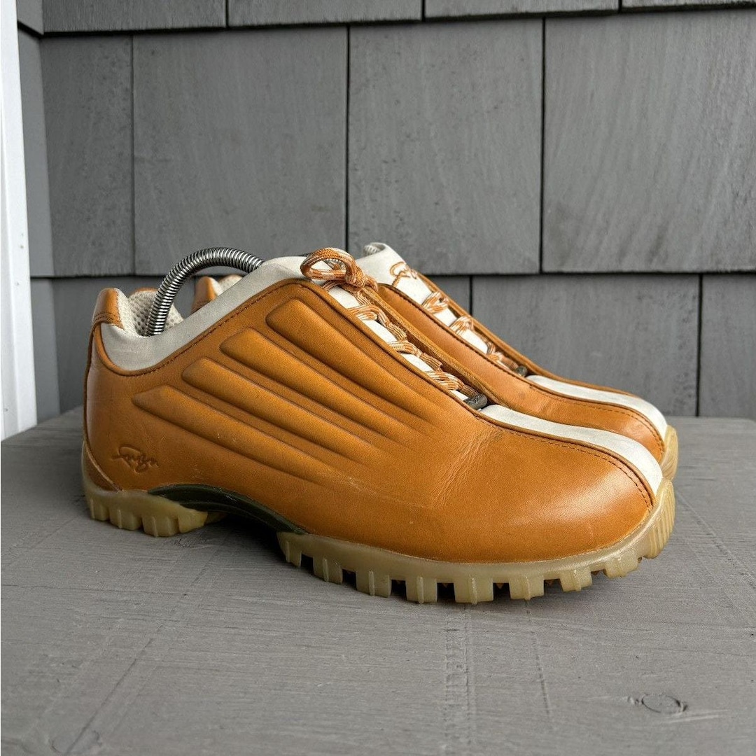 Leather Lugz Shoes 90s 1990s Vintage Lugz Boot Timberland Wheat