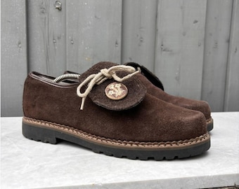 Botas Trachten Bávaras Vintage Haferlschuhe Oktoberfest Lug Sole Oxfords Vintage Camurça Derby Brogues Vintage Land Rover Side Lace Loafers