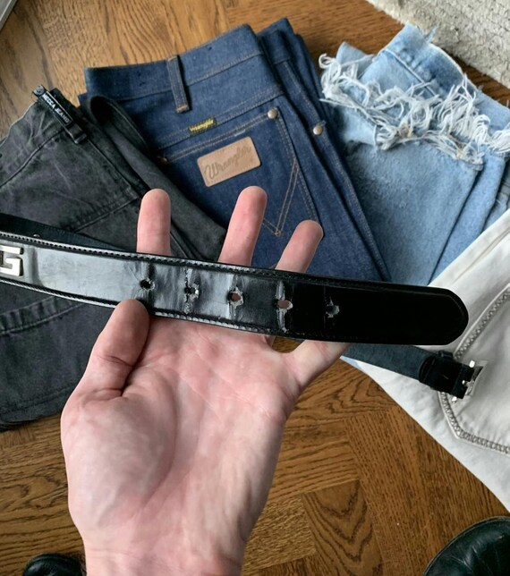 Vintage Gucci Style G Studded Belt Y2K Distressed… - image 8