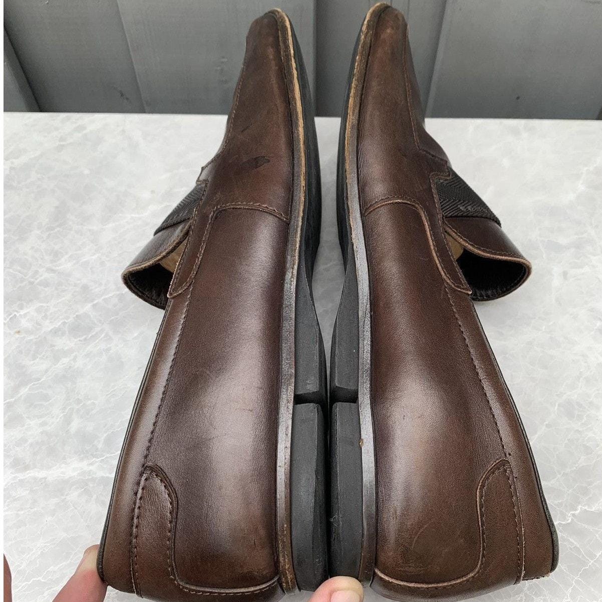 ヨ*ピ様 90s prada square loafer Mens 90's Loafers Vintage Prada Loafers Square Toe Leather 90s