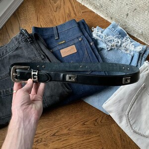Vintage Gucci Style G Studded Belt Y2K Distressed Leather  display picture 1