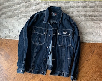 90s Vintage Johnny Blaze NY Hip Hop Oversized Denim Jacket 1990s