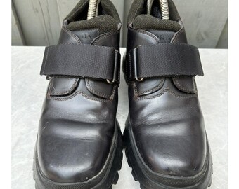 Vintage Prada Boots Cross Strap Velcro F/W 1999 2000s Prada Milano