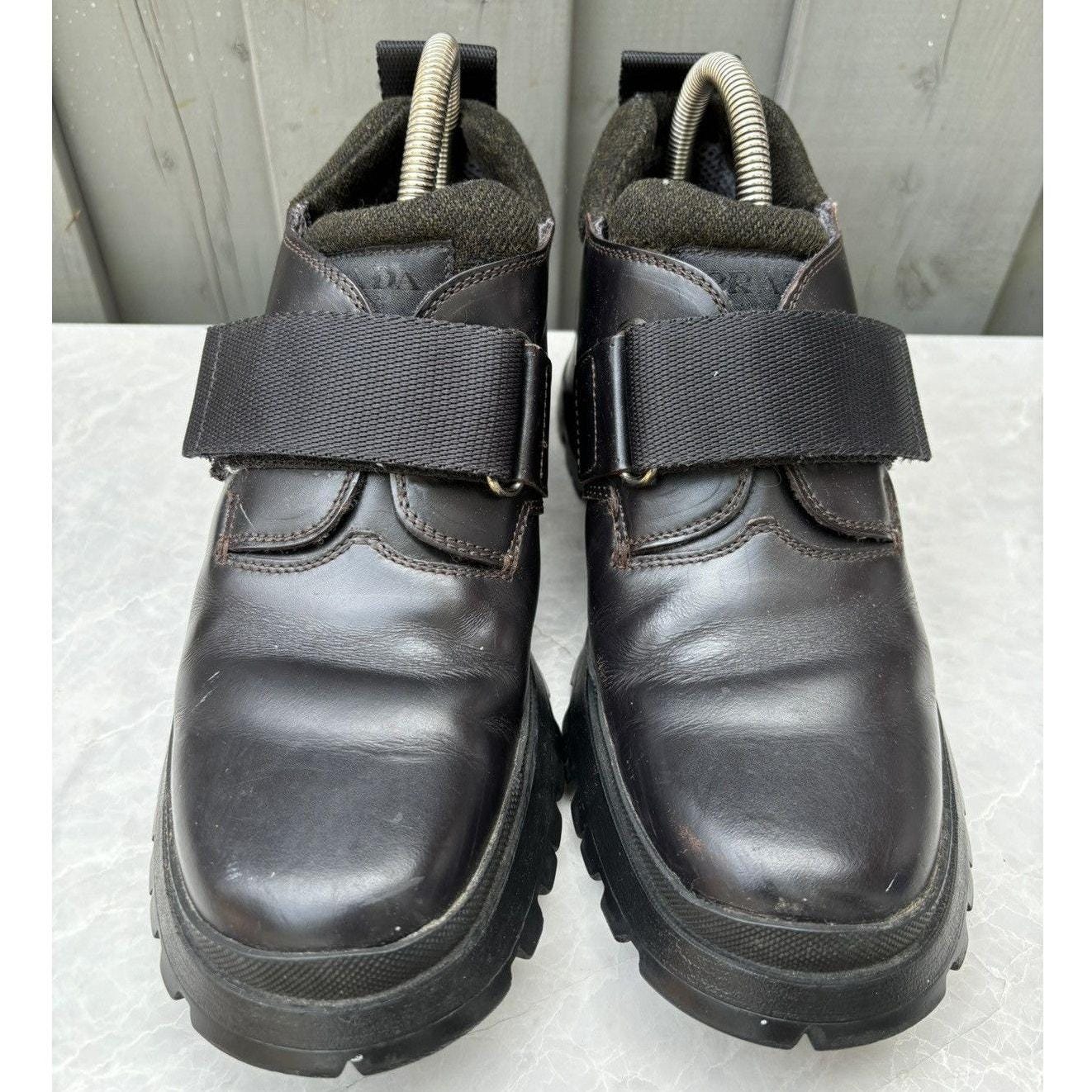 Vintage Prada Boots Cross Strap Velcro F/W 1999 2000s Prada