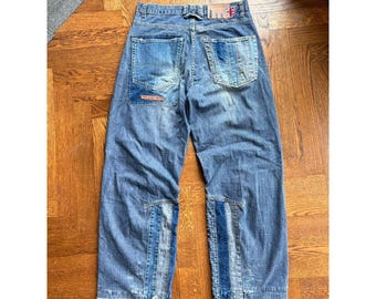 ジーンズJACKROSE JACKROSE ジーンズ JE-加工ストレートデニムパンツ メンズ レディース