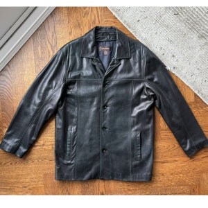 Trench-coat en cuir vintage Danier, blazer doux, caban vintage Danier pardessus de conduite en cuir, veste fumeur courte et mi-longue
