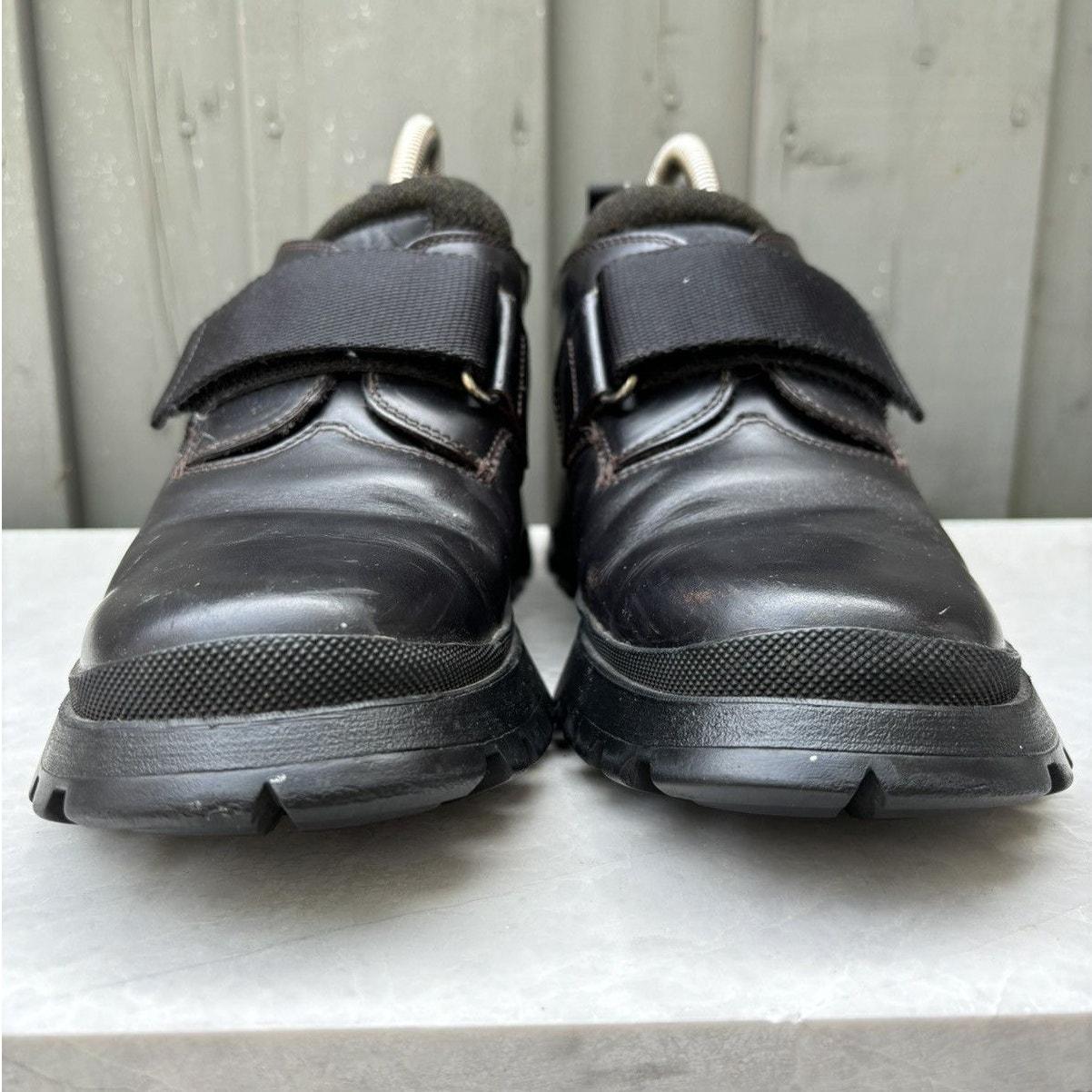 靴 98aw archive prada velcro boot tech Vintage Prada Boots Cross Strap Velcro F/W 1999 2000s Prada