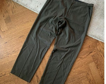 Vintage Hugo Boss Pants Wool Trousers Wide Leg Loose Baggy George 54 1990s 90s Vintage Wool Pants Mens VNTG Boss Brand Designer Trousers