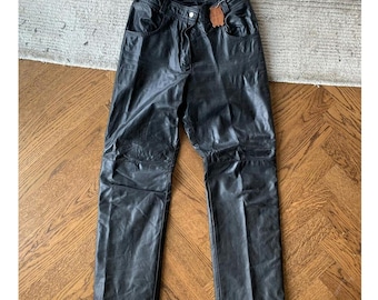 Vintage Lederhose Vintage Leder Motorradhose 90er Jahre Vintage Hide House Gefütterte Leder Reithose Punk getragen Made in Canada 28 Biker