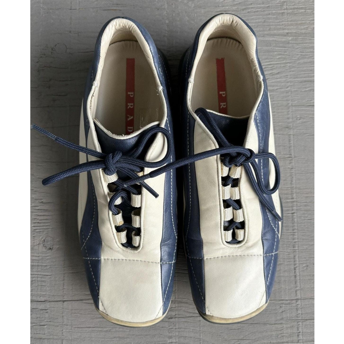 PRADA SPORT LINEA ROSSA スニーカー US 8/8.5 NEW PRADA Mens LINEA ROSSA Black All Leather RED