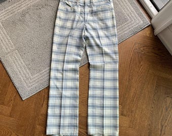 1960er Jahre karierte Hose Vintage Perma Press Hose leichte Preppy Vintage Aero Pressed for Life 60er Jahre Vintage Hose Golf Lightning Zipper Checker