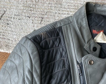 1980s Vintage Bristol Leather Jacket Golden Crown Vintage