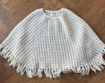 Vintage Loose Knit Wool Shawl Cape Coachella Cloak Hippie 70 Vintage Cape Coachella Hippie Woodstock Vintage Chunky Knit Cape Sweater Fish