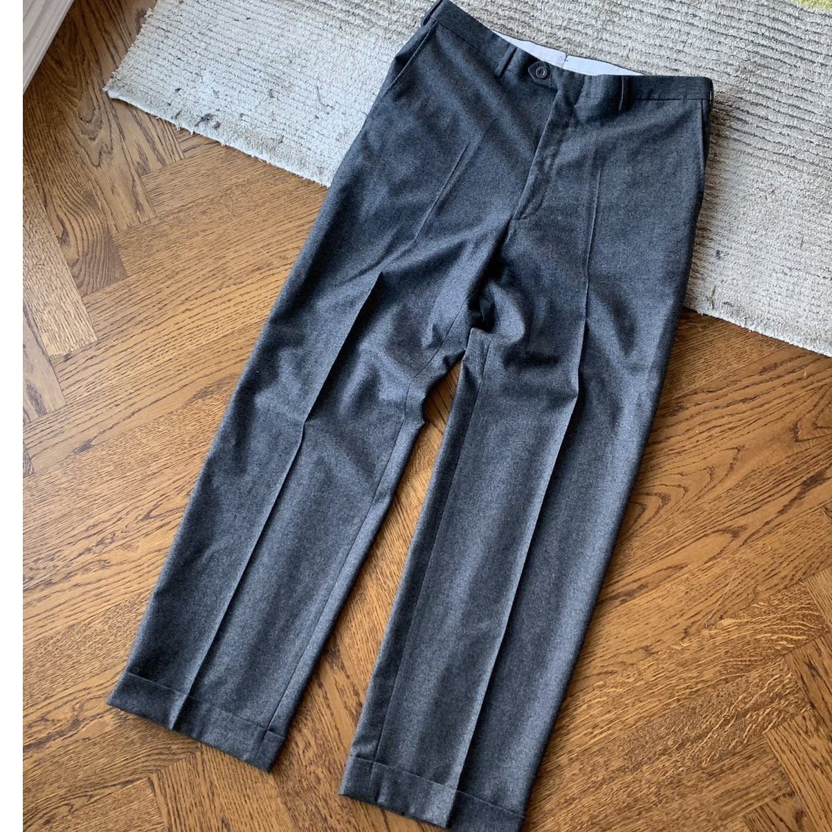Brioni, Brioni Moudi Wool Pants Pleated Trousers 100% WV 110s 34 35 Vintage Wool Pants Designer Trousers Formal Dress Pants Suit Loro Piana