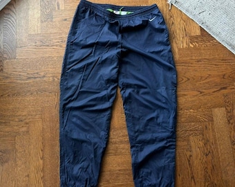 Vintage Nike Nylon Track Pants Embroided Logo Swoosh Size М 90s
