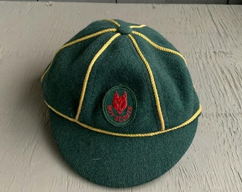 True Vintage Boy Scouts Wool Hat Cap Tiny Head Small Womens Vintage Cricket Hat Antique 1940s 1930s 1950s BSA Wool Cap Americana Fitted Hat