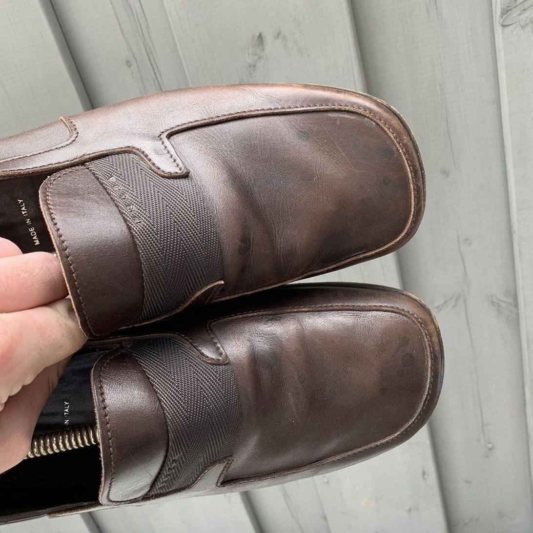 Vintage Prada Loafers Square Toe Leather 1990s Prada Shoes 2000s