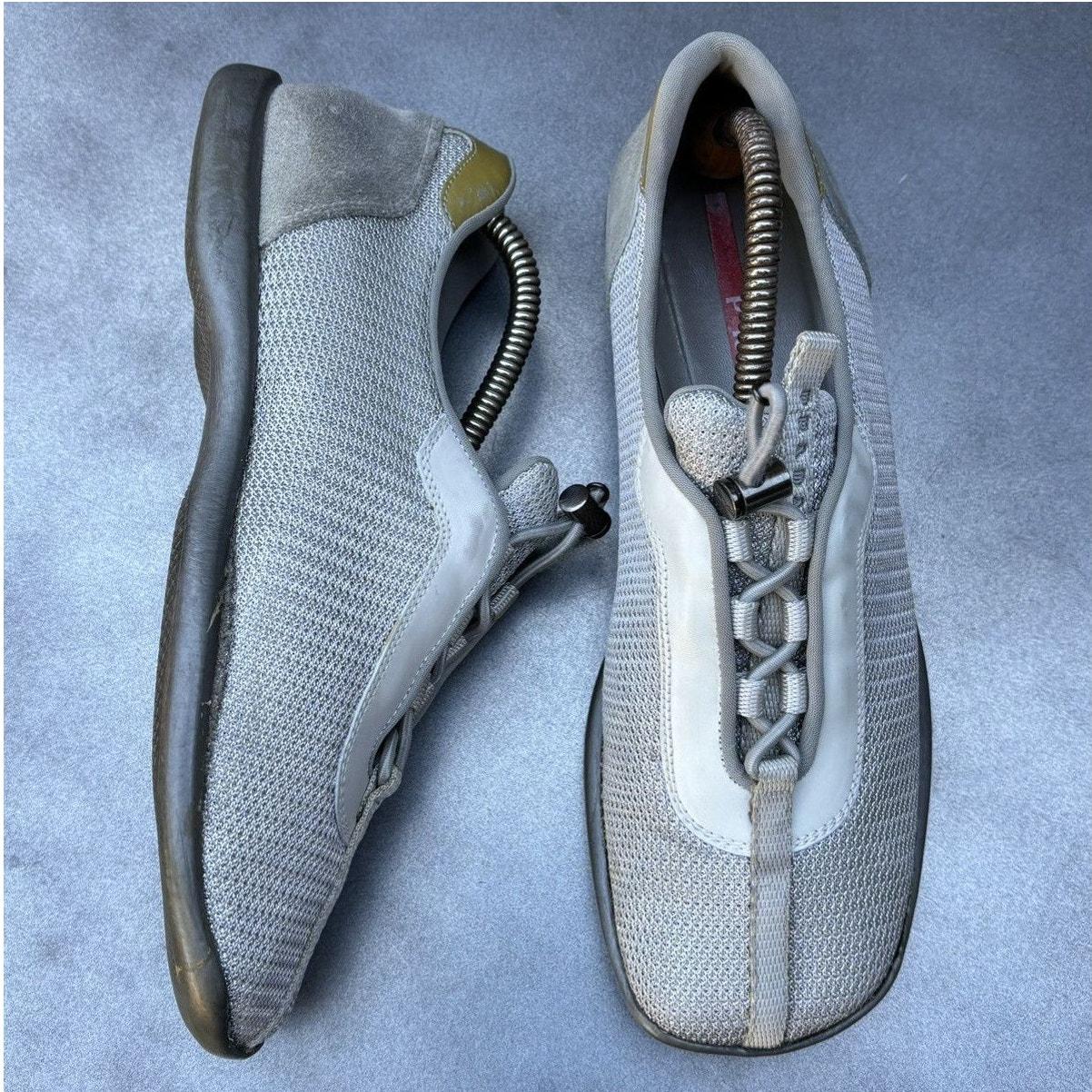 Vintage Prada Sneakers 2000s Mesh Square Toe Sport Runway 38