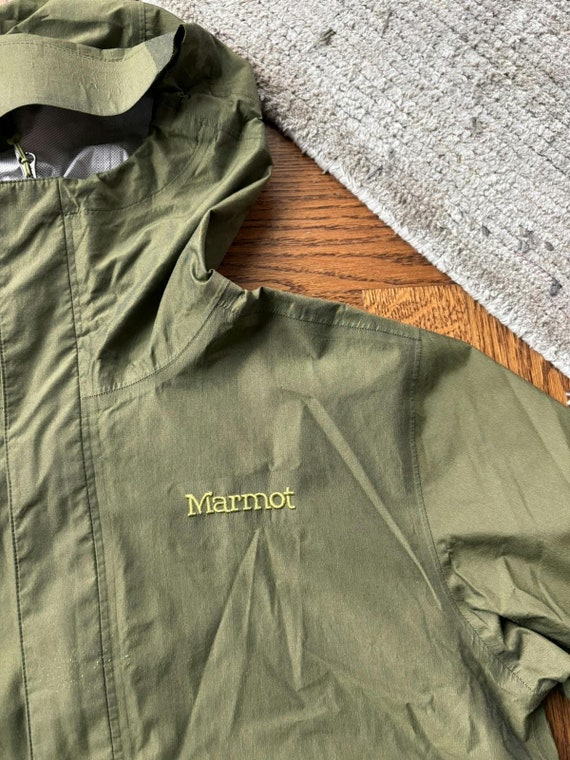 Marmot Rain Coat Shell Jacket Gorpcore Army Green… - image 3
