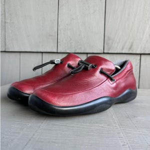 Vintage Prada Bowling Loafers 90s Linea Rossa Velcro Flats Vintage Prada Bowling Loafers 90s Linea Rossa Velcro Flats