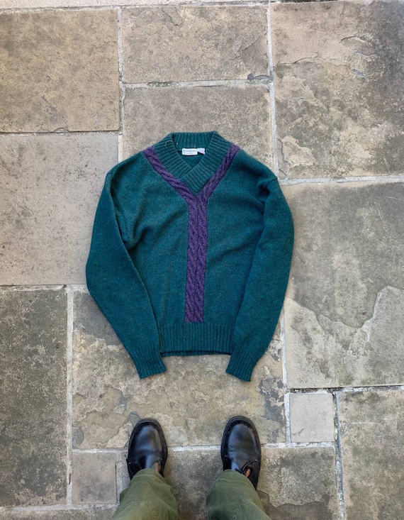 Buy 80s Vintage Yves Saint Laurent Menswear Wool Sweater YSL 1980s 