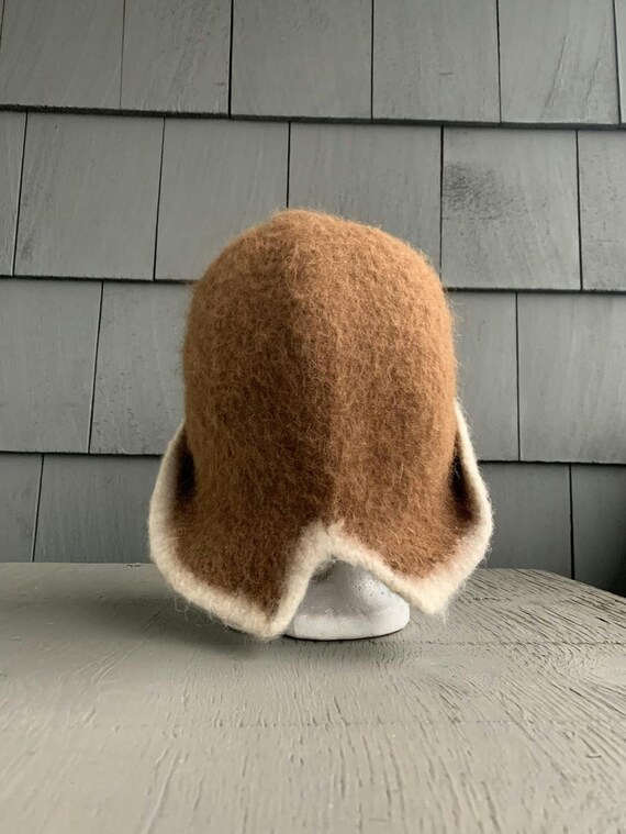 Vintage Silly Mohair Felted Wool Fuzzy Hat Fisher Wool Cap  display picture 3