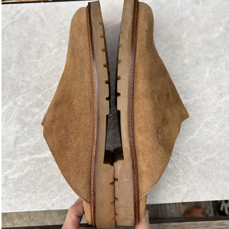 Vintage Timberland Suede Mules Lug Sole Boots Vintage Slip On Clogs Sheepskin UGGs Wheat Garden Mens 8.5 Womens 10 Slides Sandals Slippers image 10