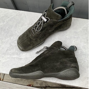 靴 1999AW PRADA SPORT Shaped Leather Shoes Prada Vintage Chunky Derby US8.5 UK 7.5 Black Leather AW99 Square