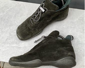 Vintage Prada Sport Boots F/W 1999 Model 0773 Suede Vintage Hiking Boots 2000s Prada Boots Line Rossa Toggle Slip On Made in Italy Women 7.5