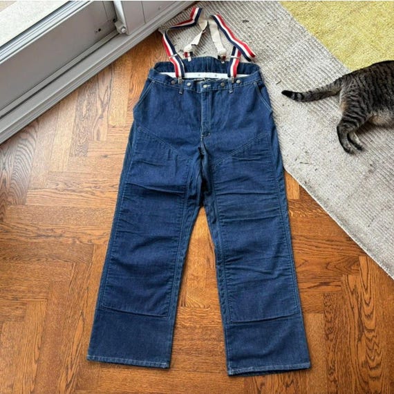 90s Vintage Double Knee Denim Chainsaw Proof Vintage Logging Pants