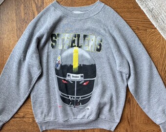 90s Vintage Pittsburgh Steelers NFL Football Pullover Hoodie 1990s Steelers Football Sweatshirt 1994 1990s Jerseez Made in USA Large Crew