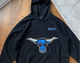 Vintage WWE Dwayne The Rock Johnson Vintage Fleece Hoodie Pullover Y2K 1990s Vintage WWE Wrestling Vintage WWF 2000s Sweater Boxy Bull Ring