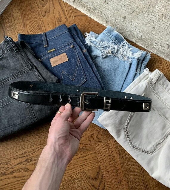 Vintage Gucci Style G Studded Belt Y2K Distressed… - image 6