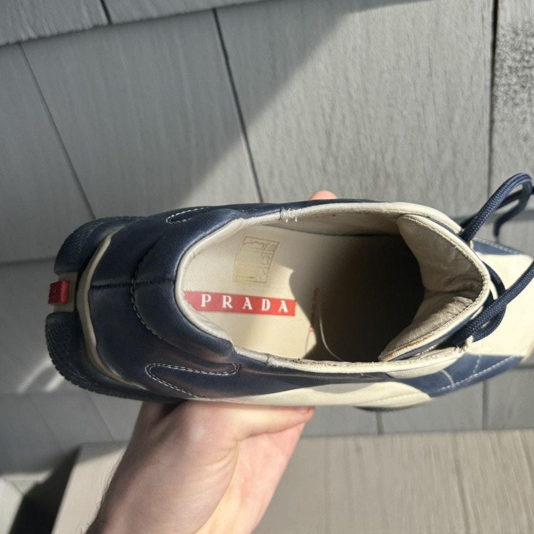 Vintage Prada Sneakers Linea Rossa Bowling Shoes 2000s Y2K 0121
