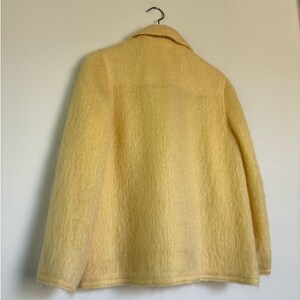 Vintage Mohair Jacket 70s Mohair Sports Coat Bardolino England Monteselli by Primrose Shawl Loose Knit Mohair Blazer Butter Yellow Hairy S image 7