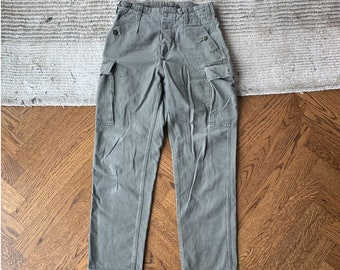 Vintage St. Michael Green Military Style Cargo Pants Vintage Marks & Spencer GMBH BDU Field Trouser US Army Vietnam Korea War